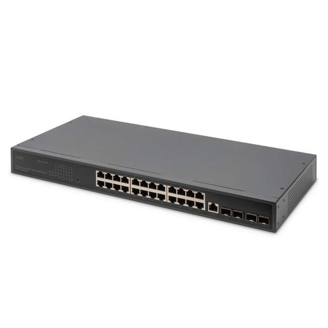 Digitus 24 Port 10/100/1000 + 4SFP+ UPLINK Switch, 19 Digitus 24 Port 10/100/1000 + 4SFP+ UPLINK Switch, 19