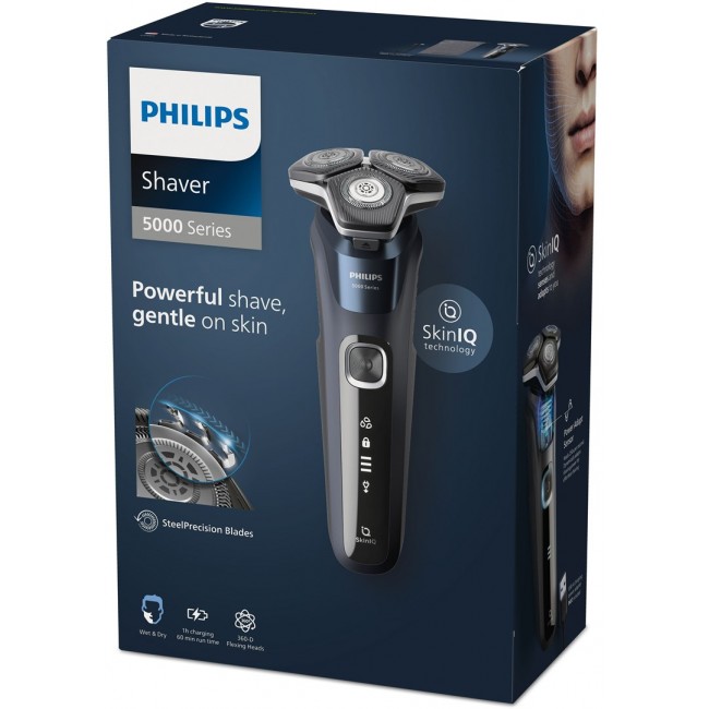 Philips SHAVER Series 5000 S5885/10 men's shaver Rotation shaver Trimmer Black, Blue