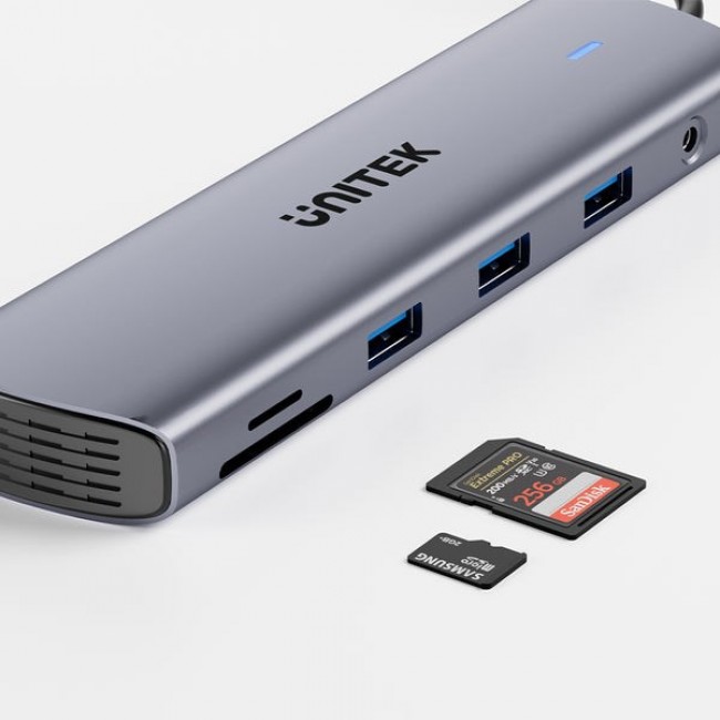 UNITEK D1113BGY01 interface hub 2 x USB 3.2 Gen 2 (3.1 Gen 2) Type-C 1000 Mbit/s Grey