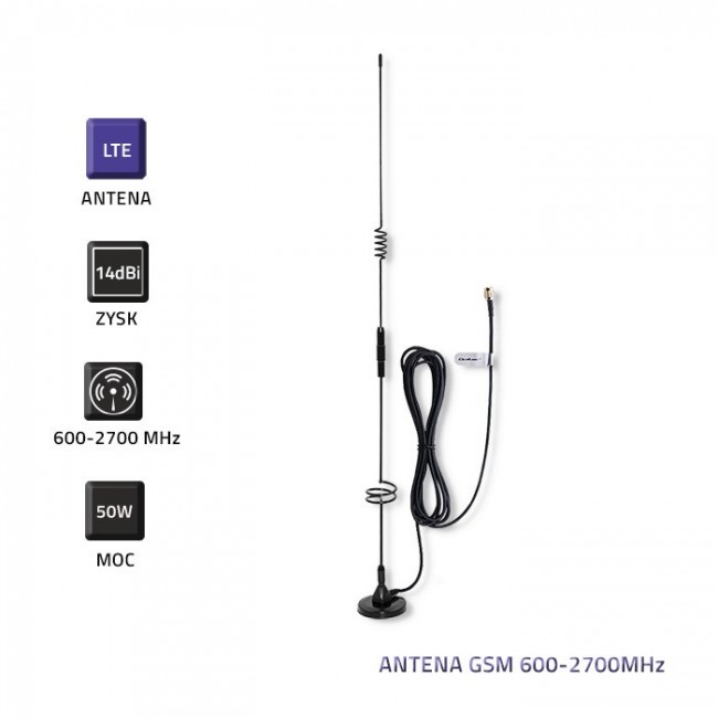 Qoltec 57035 GSM Antenna 600-2700 MHz LTE | Indoor Qoltec 57035 GSM Antenna 600-2700 MHz LTE | Indoor