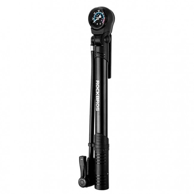 Rockbros 42310006001 Bicycle hand pump with pressure gauge Black Rockbros 42310006001 Bicycle hand pump with pressure gauge Black