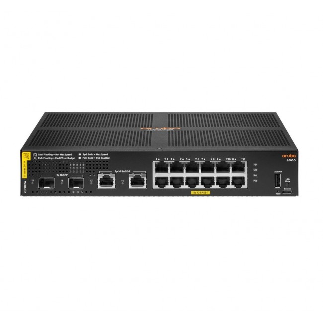 HPE Aruba Networking CX 6000 12G Class4 PoE 2G/2SFP 139W Switch HPE Aruba Networking CX 6000 12G Class4 PoE 2G/2SFP 139W Switch