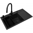 Set - PYRAMIS CAMEA (79X50) 1B 1D L sink + IDEA BLACK EDITION mixer tap - 070168402BE - Volcano
