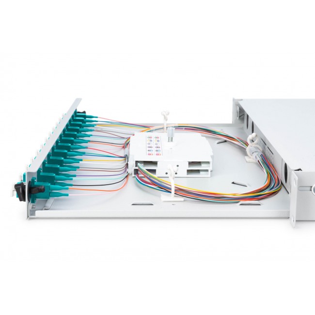 Digitus Fiber optic splice box, 1U, equipped, 12x LC DX, OM3
