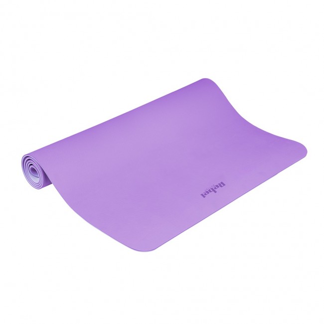 Mata gimnastyczna do wicze joga, pilates, fitness, 200x115cm, grubo 1cm, materia TPE, fioletowa, REBEL ACTIVE