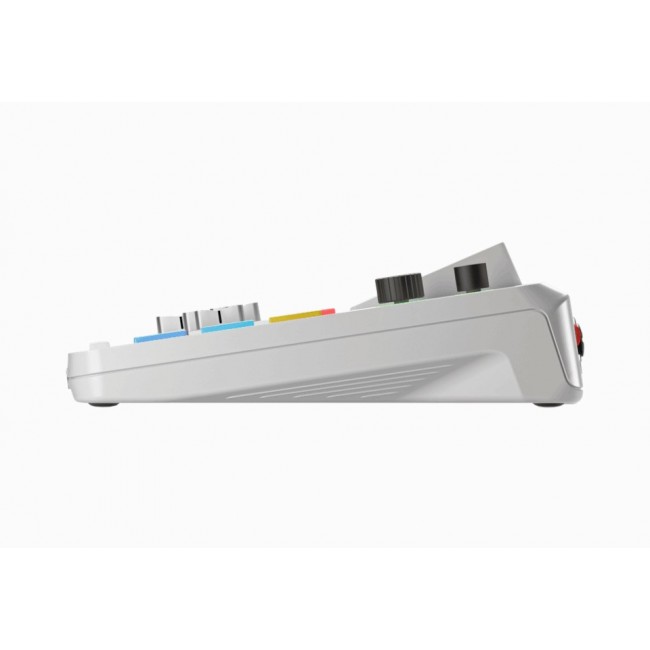 R DECaster Duo White Podcast production studio Music production station, white