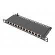Digitus CAT 6A Slim Patch Panel, shielded, 12-port, 0.5 U, 10