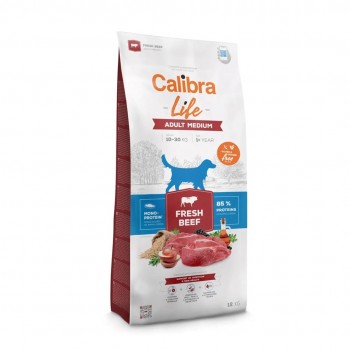 CALIBRA Dog Life Adult Medium Fresh Beef - dry dog food - 12kg