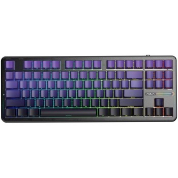 AULA Gasket F87 Pro Keyboard Black Purple GrayWoodV4 RGB
