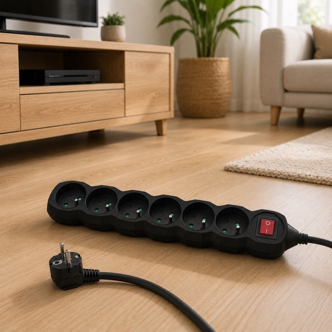 Esperanza ELK219K Power strip 6GN/5M Black