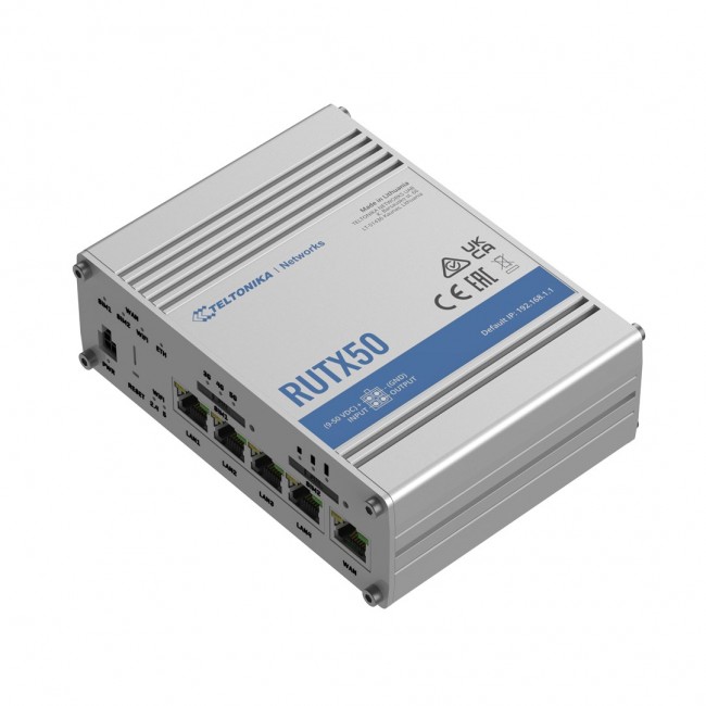 Teltonika RUTX50 wireless router Gigabit Ethernet 5G Stainless steel Teltonika RUTX50 wireless router Gigabit Ethernet 5G Stainless steel