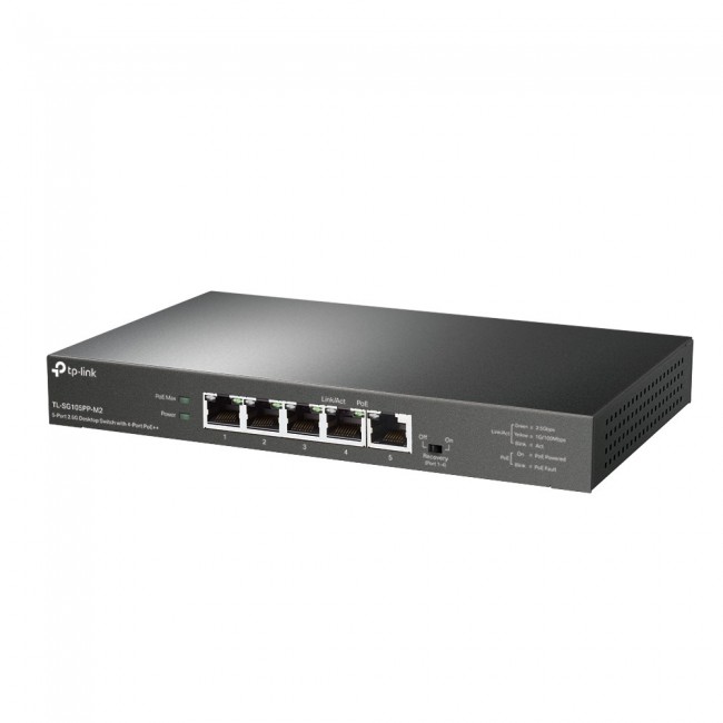 TP-Link 5-Port 2.5G Desktop Switch with 4-Port PoE++ TP-Link 5-Port 2.5G Desktop Switch with 4-Port PoE++