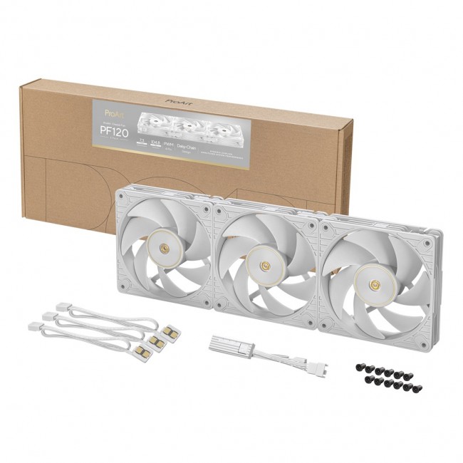 ASUS ProArt PF120 Fan PWM White 3in1 Computer case 12 cm 3 pc(s)