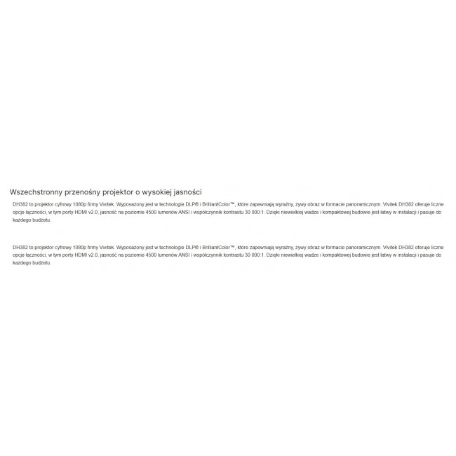 VIVITEK PROJECTOR DH382