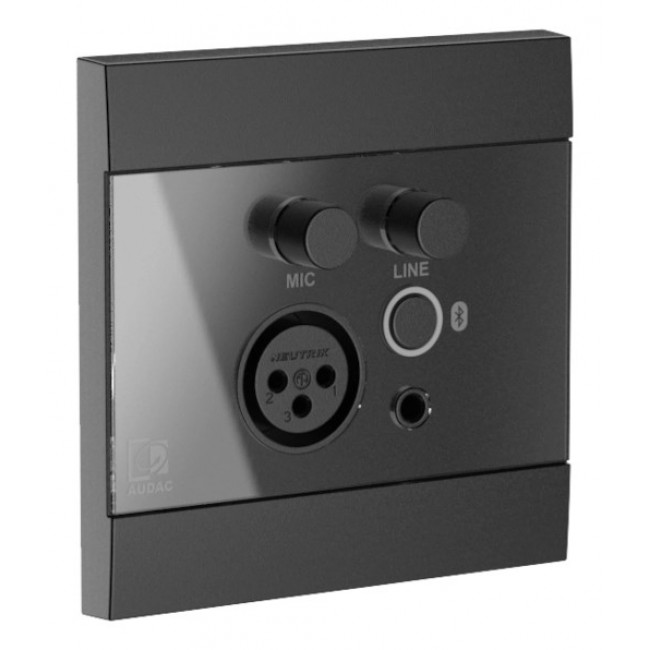 AUDAC WP225/B Wall Panel, XLR mic + 3.5 mm jack, Bluetooth, black AUDAC WP225/B Wall Panel, XLR mic + 3.5 mm jack, Bluetooth, black