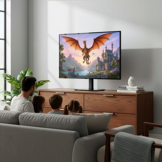 Maclean universal TV stand, for RTV cabinet, stand, max. 35 kg, 20 degree rotation, for 32-55