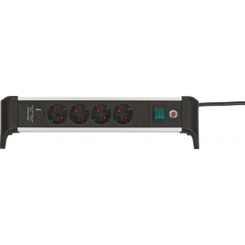 Brennenstuhl 1391040420 power extension 1.8 m 4 AC outlet(s) Indoor Black, Silver