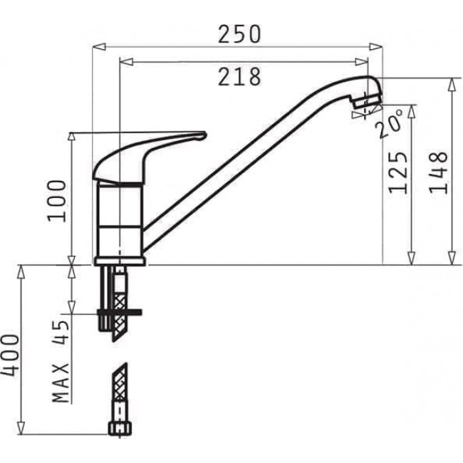 PYRAMIS ASALIA kitchen mixer 090921301 grey concrete