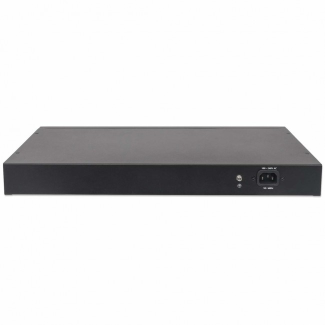 Intellinet 24-Port Gigabit Ethernet PoE+ Web-Managed Switch with 2 SFP Ports, 24 x PoE ports, IEEE 802.3at/af Power over Ethernet (PoE+/PoE), 2 x SFP, Endspan, 19