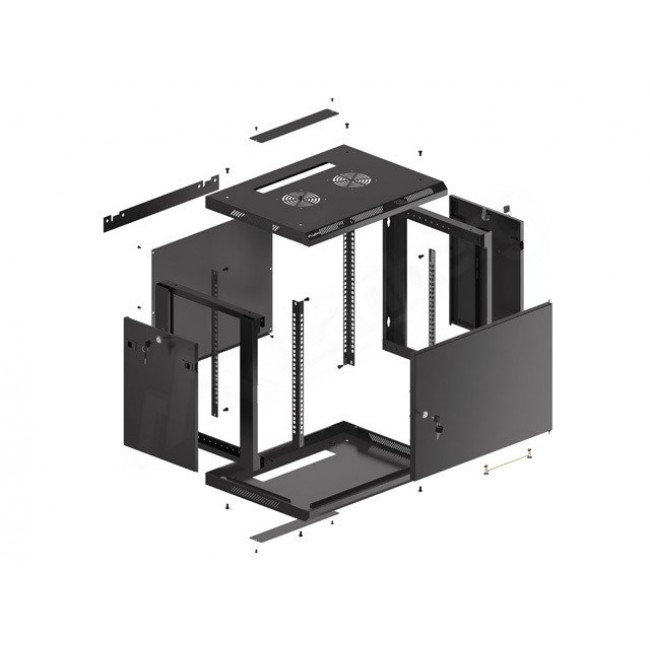 Lanberg WF01-6409-00B rack cabinet 9U Wall mounted rack Black