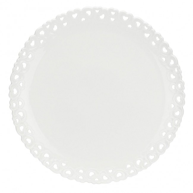 Embellished Valentino cake plate - White, 34 cm Embellished Valentino cake plate - White, 34 cm