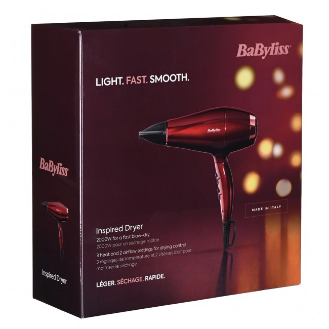 BaByliss Inspired Haartrockner hair dryer 2000 W Red
