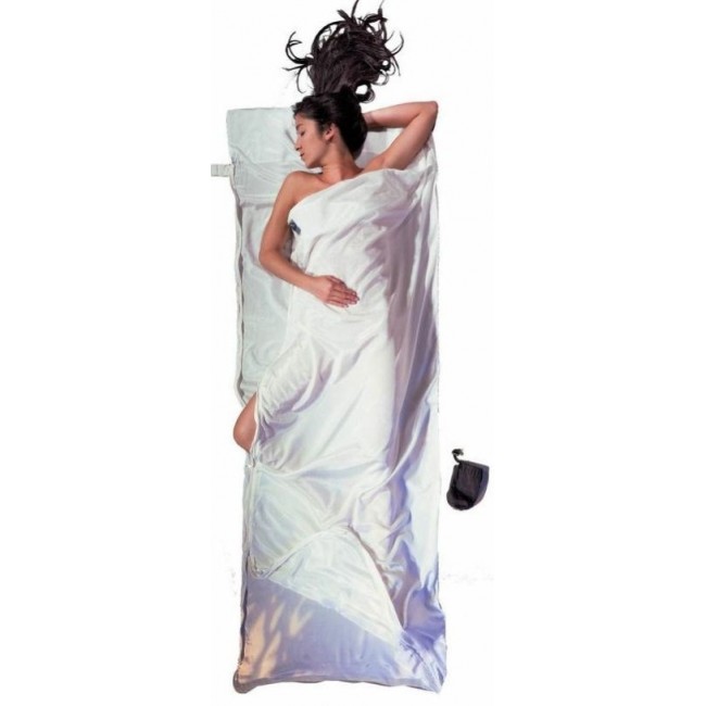 Cocoon TravelSheet Coupler Silk/Cotton Sleeping Bag Liner with Two-Way Zipper, Natural