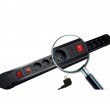 Maclean power strip, 10 outlet extension cord, 2 switches, protection and overload indication, 3680W, MCE10 Maclean power strip, 10 outlet extension cord, 2 switches, protection and overload indication, 3680W, MCE10