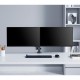 Manhattan TV & Monitor Mount, Desk, Full Motion (Gas Spring), 2 screens, Screen Sizes: 10-27