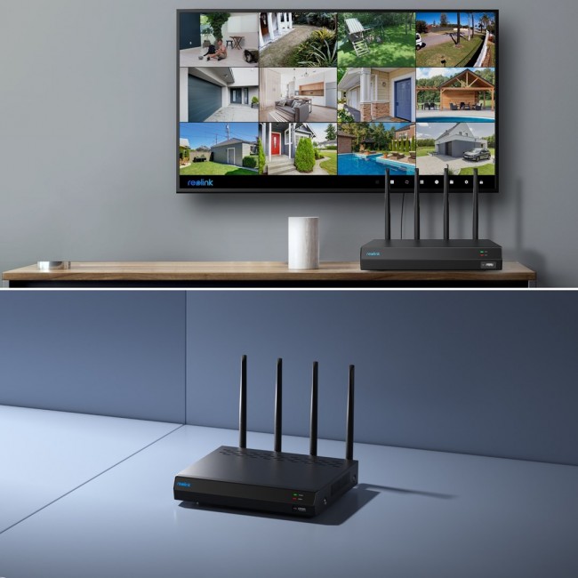 Reolink NVS12W - 12-Channel Wi-Fi 6 NVR, Support Up to 16MP Cam, 5/2.4 GHz Wi-Fi, 2TB HDD, 16TB Storage Capacity, black Reolink NVS12W - 12-Channel Wi-Fi 6 NVR, Support Up to 16MP Cam, 5/2.4 GHz Wi-Fi, 2TB HDD, 16TB Storage Capacity, black