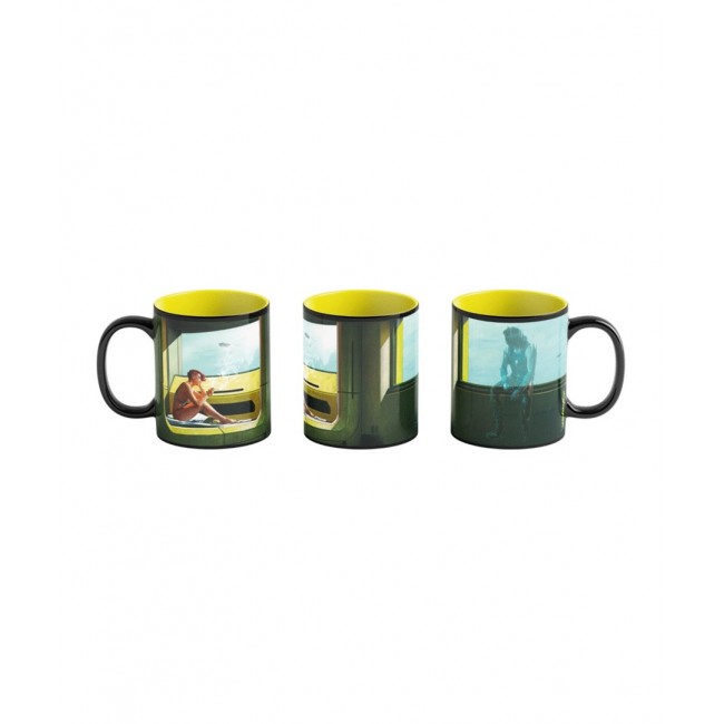 Heat Reveal Mug Good Loot Cyberpunk 2077 Game Art Chronicles - V & Edward Hopper 450 ml Black, Yellow Heat Reveal Mug Good Loot Cyberpunk 2077 Game Art Chronicles - V & Edward Hopper 450 ml Black, Yellow