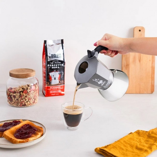Coffee maker BIALETTI BRIKKA INDUCTION 4TZ 180 ml Anthracite, Silver