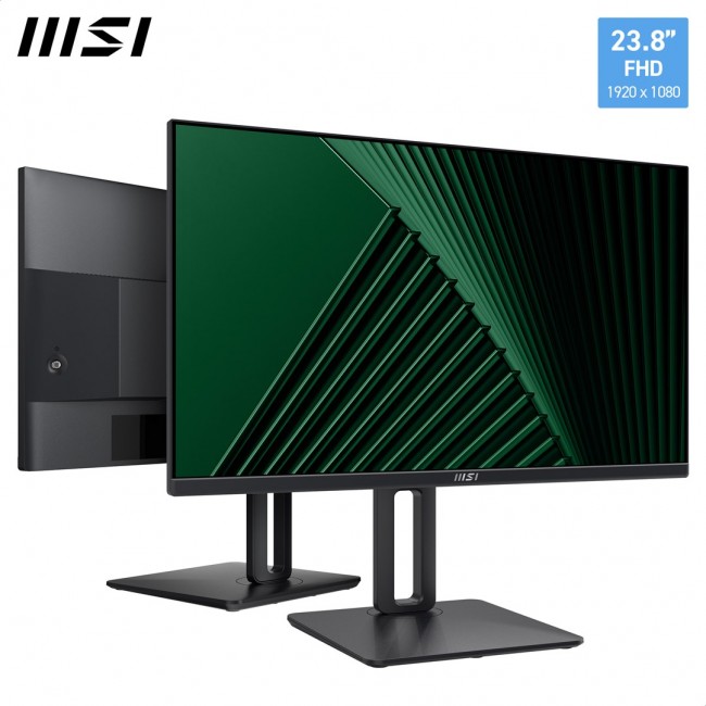 MSI Pro MP245PG 24 Inch Monitor, FHD (1920 x 1080), 100Hz, IPS, 1ms, 1x HDMI 1.4b, 1x DP 1.2a output, 1x D-Sub(VGA), Built-in Speakers, Anti-Glare, Anti-Flicker, Less Blue light, T V Certified, VESA, Kensington, 4-way adjustable stand, Black MSI Pro MP245PG 24 Inch Monitor, FHD (1920 x 1080), 100Hz, IPS, 1ms, 1x HDMI 1.4b, 1x DP 1.2a output, 1x D-Sub(VGA), Built-in Speakers, Anti-Glare, Anti-Flicker, Less Blue light, T V Certified, VESA, Kensington, 4-way adjustable stand, Black