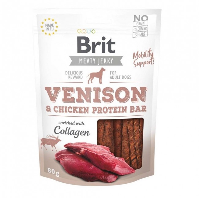 BRIT Meaty Jerky Venison & Chicken Protein bar - dog treat - 200 g