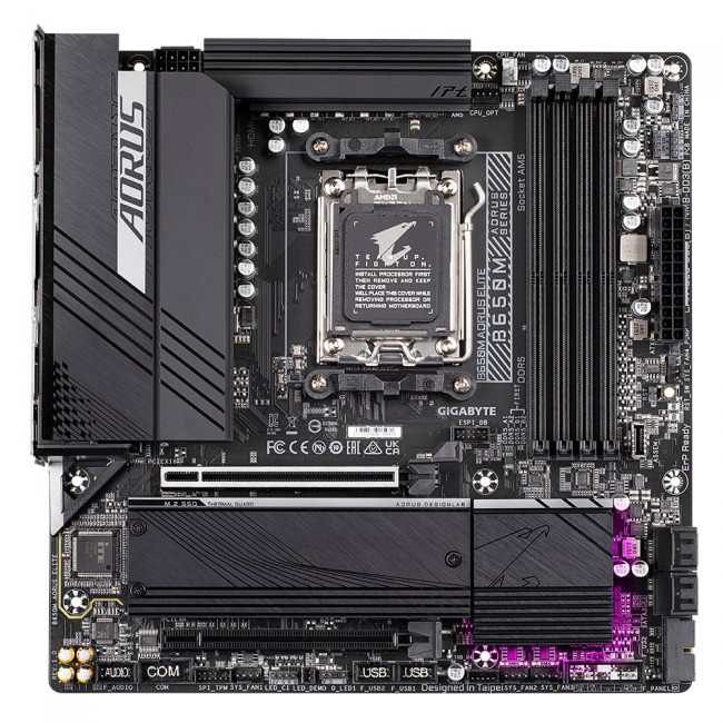 GIGABYTE B650M AORUS ELITE Motherboard - AMD Ryzen 9000 CPUs, 12+2+2 Phases VRM, up to 8000MHz DDR5, 1xPCIe 5.0 + 1xPCIe 4.0 M.2, 2.5GbE LAN, USB 3.2 Gen 2x2
