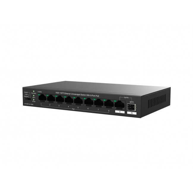 Tenda TEG1110PF-8-120W network switch Unmanaged Gigabit Ethernet (10/100/1000) Power over Ethernet (PoE) Black