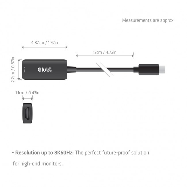 CLUB3D USB-C to HDMI 2.1 Adapter 8K60Hz