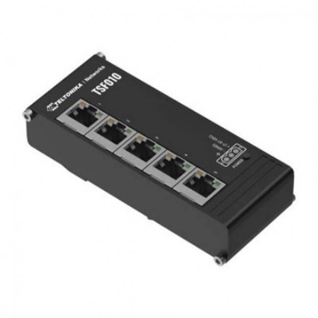 Teltonika NETWORKS TSF010 Flat Ethernet Switch Unmanaged Fast Ethernet (10/100) DIN rail Black Teltonika NETWORKS TSF010 Flat Ethernet Switch Unmanaged Fast Ethernet (10/100) DIN rail Black