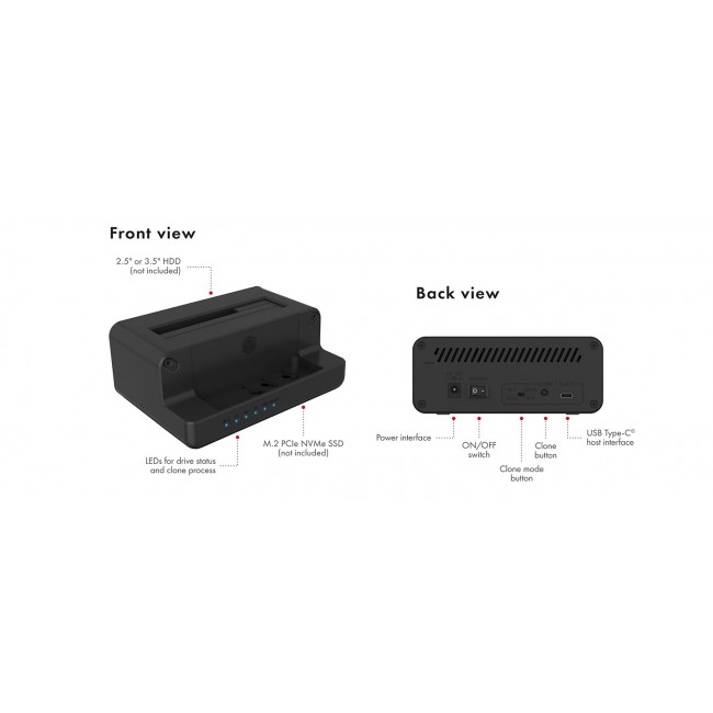 ICY BOX IB-2914MSCL-C31 USB 3.2 Gen 2 (3.1 Gen 2) Type-C Black