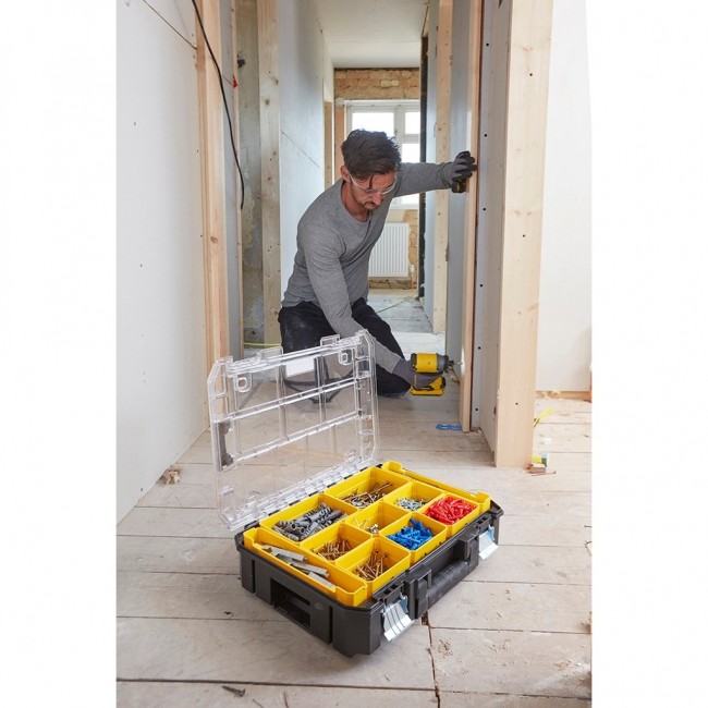 Stanley FMST82967-1 small parts/tool box Metal, Polycarbonate (PC) Black, Transparent, Yellow