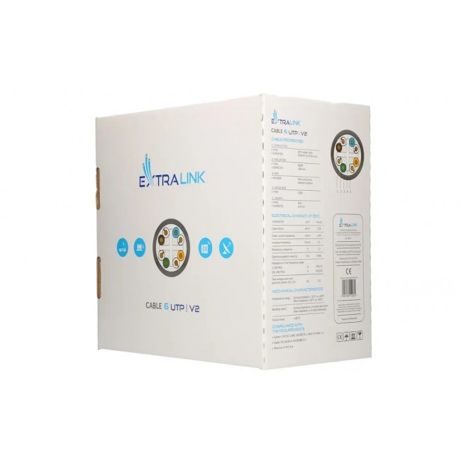 Extralink Twisted pair CAT6 UTP (U/UTP) V2 Indoor 305M
