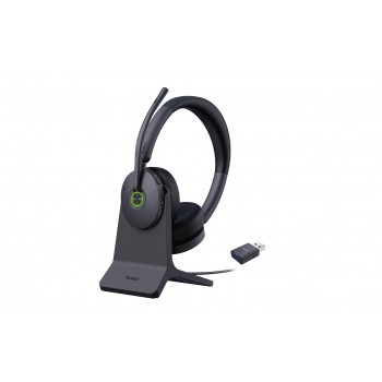 Yealink WH68 Hybrid with Charging Stand Headset Wired & Wireless Head-band Calls/Music USB Type-C Bluetooth Black