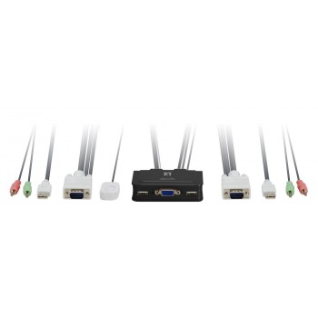 LevelOne 2-Port USB VGA Cable KVM Switch, audio support