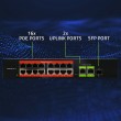 Qoltec Prze ącznik sieciowy SWITCH Fast Ethernet PoE | 16x RJ45 10/100 Mb/s | 2x RJ45 Uplink 1000 Mb/s | 1x SFP 1000 Mb/s