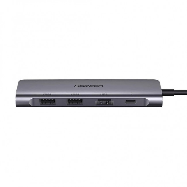 Ugreen CM195 6-in-1 USB-C adapter HDMI / 2 USB-A 3.0 / USB-C PD / SD / TF card reader grey