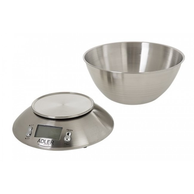 Adler AD 3134 Electronic kitchen scale Stainless steel Round