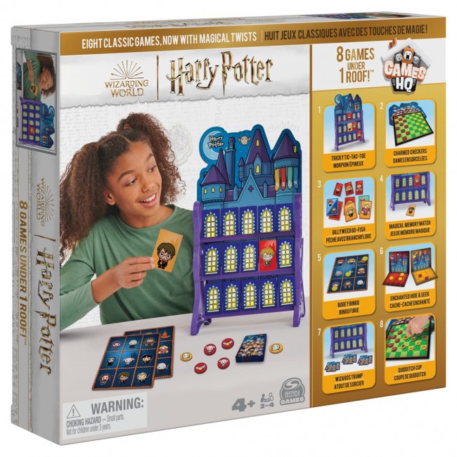 Wizarding World , Harry Potter Games HQ Checkers Tic Tac Toe Memory Match Go Fish Bingo Card Games Fantastic Beasts Gift, for Adults & Kids Ages 4+