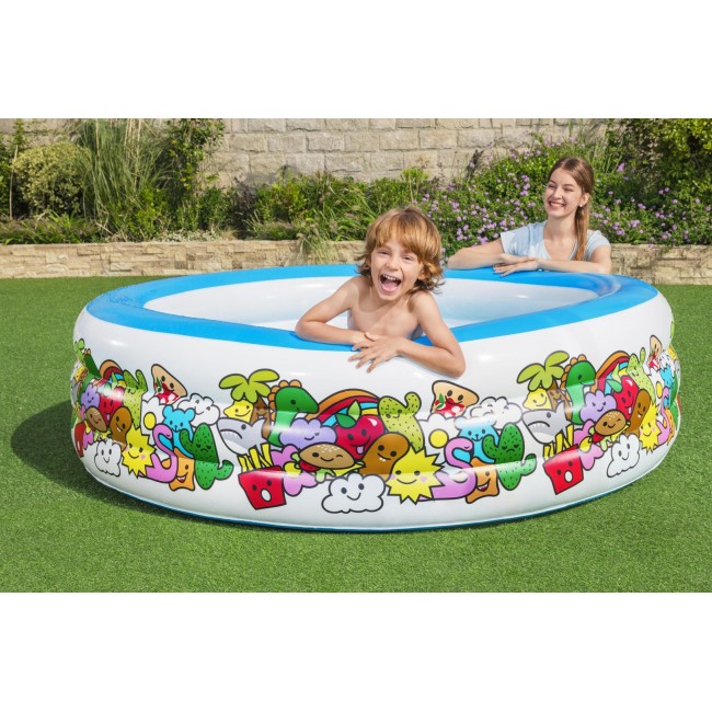 Bestway Inflatable Play Pool - 3-Ring - 1.96m x H53cm Bestway Inflatable Play Pool - 3-Ring - 1.96m x H53cm