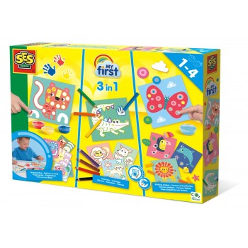 SES Creative My First - 3 in 1 Fingerpainting, colouring and sticking shapes