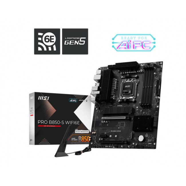 MSI PRO B850-S WIFI6E motherboard AMD B850 Socket AM5 ATX MSI PRO B850-S WIFI6E motherboard AMD B850 Socket AM5 ATX